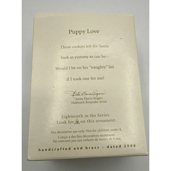 2008 Hallmark Puppy Love 18th Dog Series Shih Tzu Christmas Ornament Cookies - Picture 8 of 15